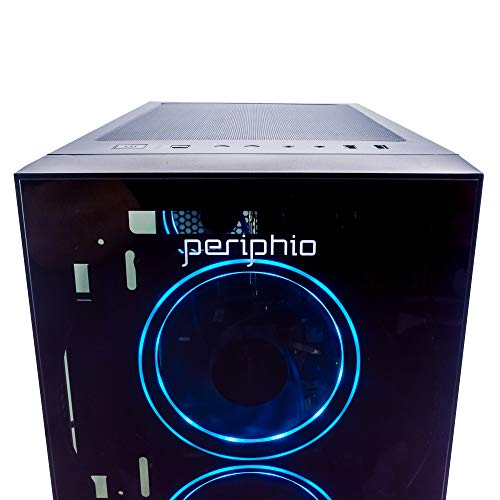 Periphio Gaming Desktop Computer Tower PC, Intel Quad Core i5 3.1GHz, 8GB RAM, 128GB SSD + 1TB 7200 RPM HDD, Windows 10, GeForce GTX 1650 4GB Overclocked Edition Graphics Card RGB HDMI Wi-Fi (Renewed)