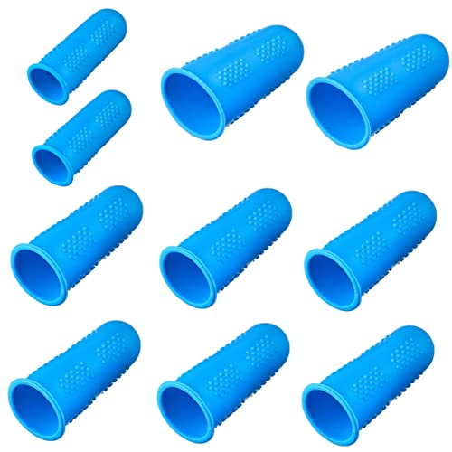 WOFASHPURET 10pcs Flexible Thermal Insulation Finger Protectors Non Slip Grain Finger Covers for Kitchen Medical and Art Use Durable Tear Resistant Design