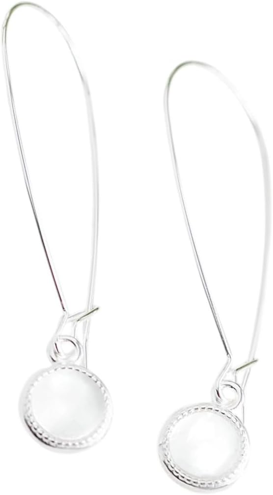 Handmade Long Drop Earrings, Sterling Silver, Eco Friendly, Recycled Vintage Bottles, Made in USA, Birthday Gifts, Mothers Day, Women, Anniversary