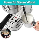CASABREWS CM5418 Espresso Machine 20 Bar, Compact Espresso Maker with Steam Milk Frother, Stainless Steel Coffee Machine with 34oz Removable Water Tank for Cappuccino, Latte, Silver - Image 3