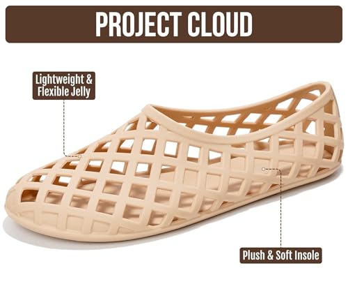 Image of Project Cloud Jelly Shoes Women - Lightweight & Water-Resistant Women's Flats Sandals - Non Slip Womens Shoes - Perfect Summer Jelly Flats for Women 2026 (Jellz)