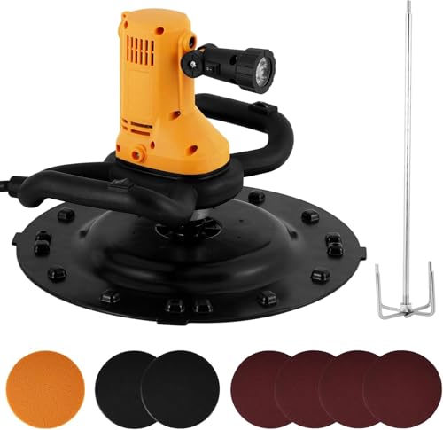 MXBAOHENG Electric Wall Cement Smoothing Machine Wall Mortar Finishing Machine 6-Speed Adjustable Wall Plaster Machine for Wall Mortar Surface Compaction Grinding and Finishing with 7 Discs