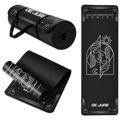 Image of De Jure Fitness Yoga Mat for Women and Men, 13mm Extra Thick Non-Slip NBR Exercise Mat for Yoga, Pilates, Gym & Floor Workouts - with Carry Strap - Gemini