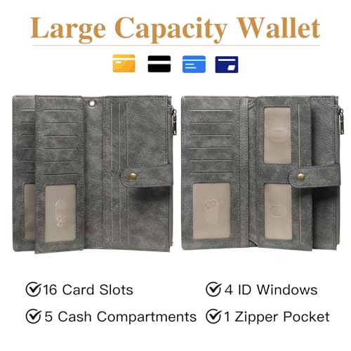 Image of GOIACII Women's Wristlet Wallet Grey