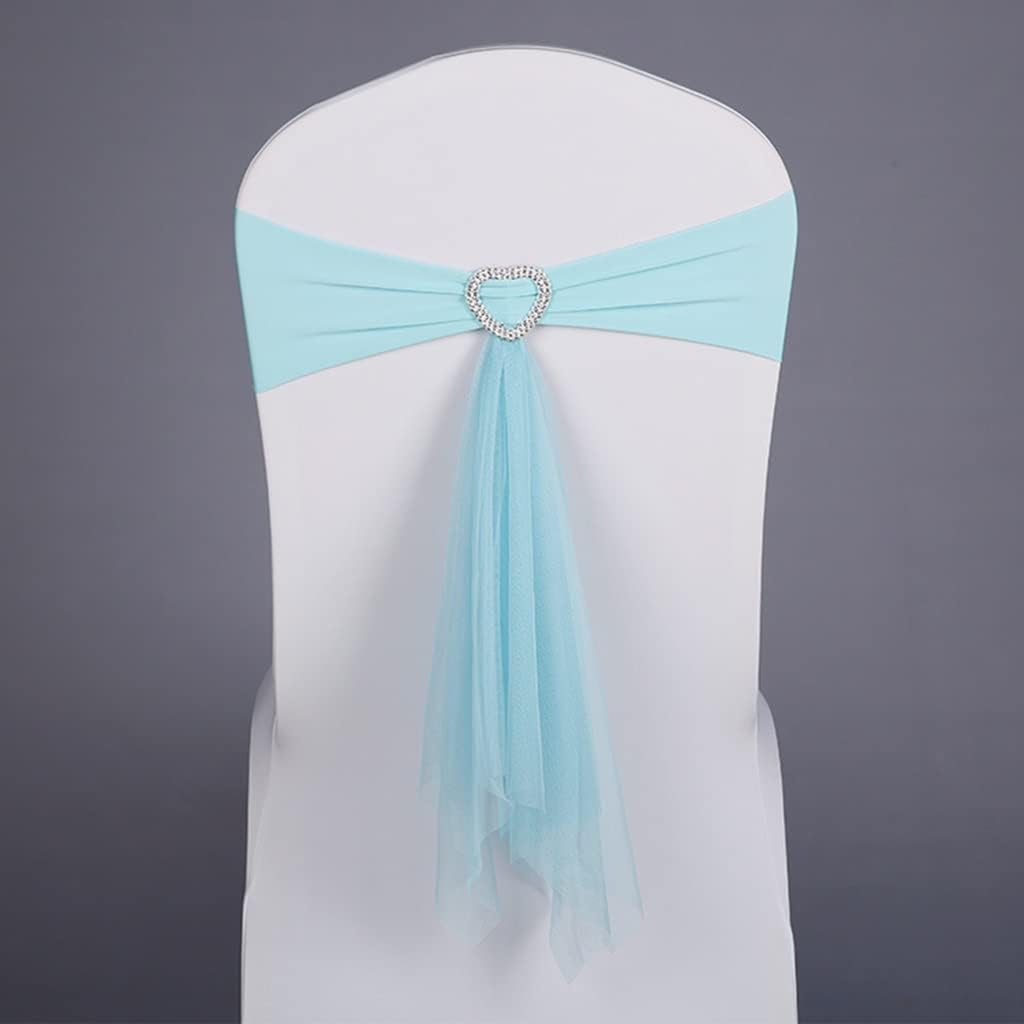 Chair Frames for Weddings, 10-50 Pieces Classical Art Flower Mesh Gauze Decoration Chair Sashes Birthday Party Strap with Heart Shape Buckle (Color : A Size :30) (D*30)