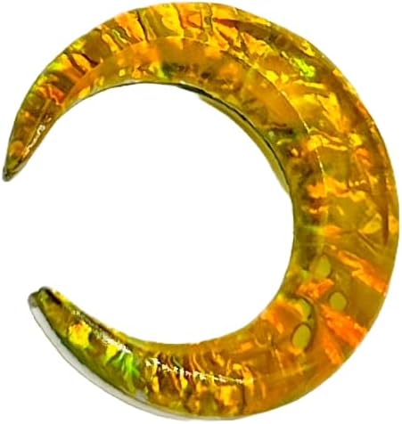 Uni Craft Yellow Opal Glitter Glass Stone Septum Pincher, 12g-1/2in, Custom Sizes, Handmade Body Jewelry