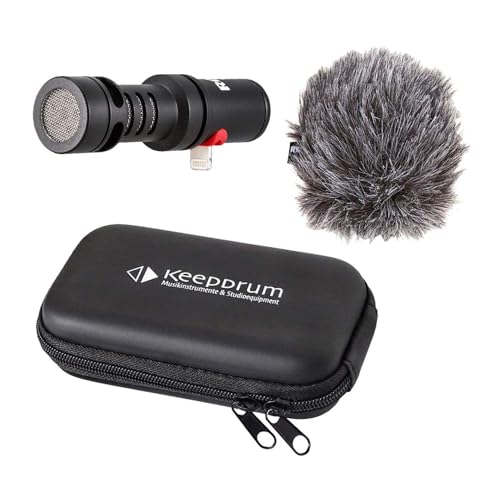 Microphone Rode VMML Videomic Me-L pour iPhone iOS avec son étui de protection souple