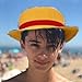 Straw Hat with String, Beach Hats Summer Hat Costume Party Yellow Japanese Pirate Anime Fans Men Women Halloween (Children)