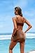 ZAFUL 3 Piece Swimsuits for Women Thong Sarong Wraps Bikini Set Coverup Bathing Suit Ribbed Side Tie Velvet Swimwear Coffee L