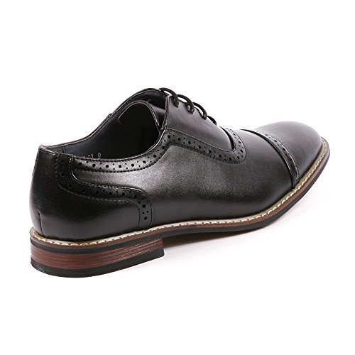 Metrocharm ALEX-03 Men's Perforated Lace Up Cap Toe Oxford Dress Shoes3