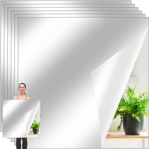 Queekay 6 Pcs Home Gym Mirrors 24'' x 24'' Acrylic