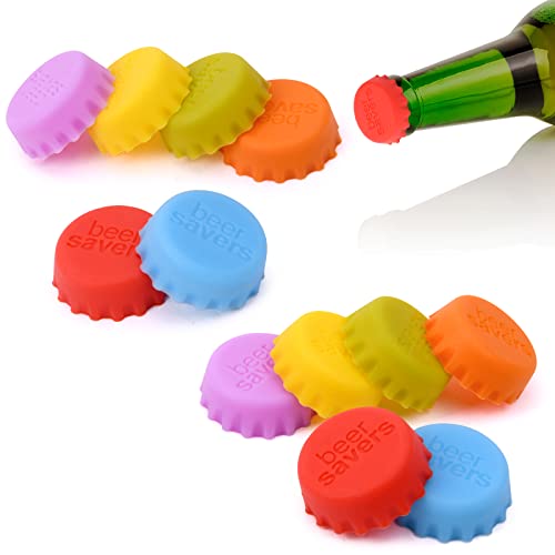 Vicloon Tapón de Botella de Cerveza, 12Pcs Tapon Botellas Vino, Tapones de Vino Silicona, Tapones para Botellas de Cristal, 6 Colores