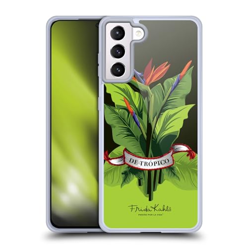 Carcasa Frida Kahlo para Samsung S21+ 5G en silicona fina con diseño artístico de cinta tropical