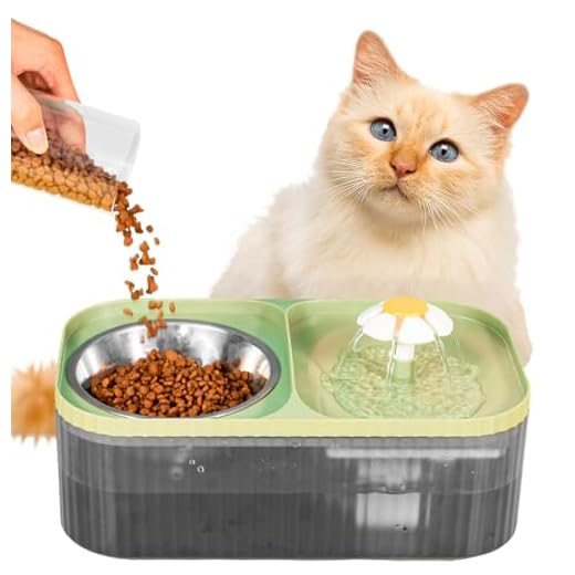 Bebedouro Comedouro Duplo Elevado para Gatos Inox 3 Litros Fonte Automática Usb (Verde)