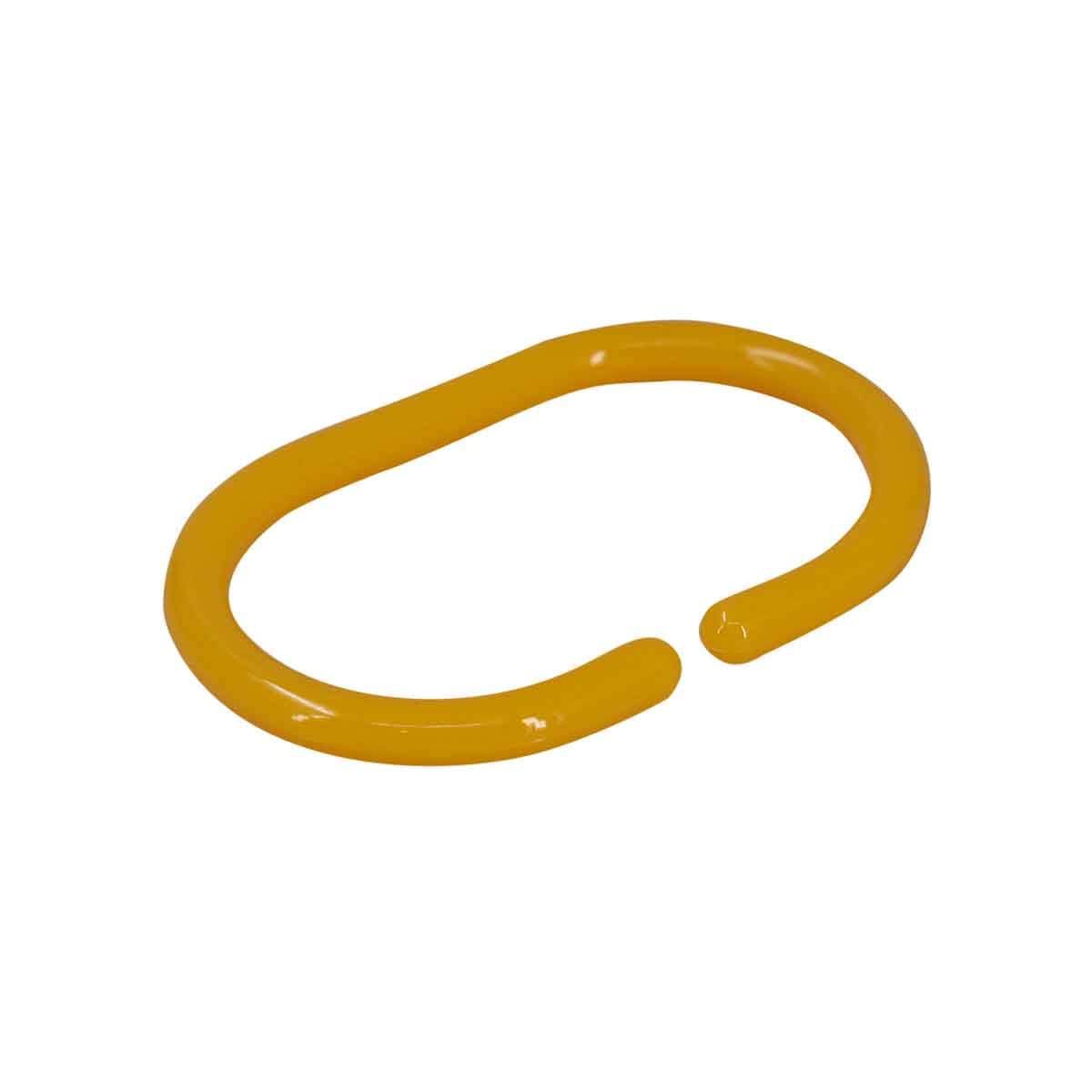 SaSaSa Shower Curtain Rings, Plastic Rust-Proof, Unbreakable, Slides Easily on Bath Drape Rod, Curtain Liner, 36 C Shape Hooks - (JS160913) Yellow 3