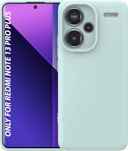 Image of DIZORO Compatible with Mi Redmi Note 13 Pro Plus 5G Back Cover with Upgraded Square Edges for Camera Protection Shockproof Flexible Matte Liquid Silicone Mobile Phone Case (Mint Green)