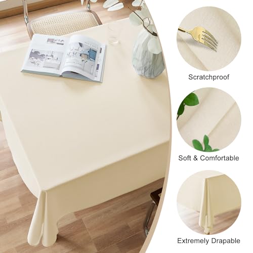 Image of AUSSPVOCT Textured Table Cloth Rectangle 60x84 Inch for Home Kitchen Decor