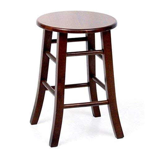 Sgabello Rotondo in Legno massello per Pub ristoranti pizzerie (Noce, Altezza 50 cm)