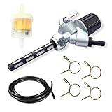 Spezifikation: Durchmesser des Befestigungslochs für den Benzinhahn: 1/4 Zoll (6 mm). Kraftstoffleitung Leitungslänge: 78,74 Zoll (2000 mm). Innendurchmesser der Kraftstoffleitung : 0,19 Zoll (5 mm). Außendurchmesser der Kraftstoffleitung : 0,31 Zoll (8 mm).