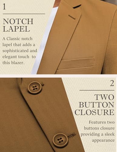 COOFANDY Men's Herringbone Blazer Slim Fit Cotton Sport Coats Two Buttons Casual Suit Jacket