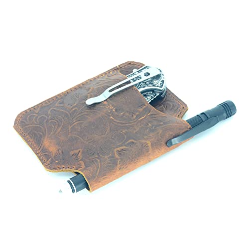 Jjnusa Genuine Leather Multitool Belt Sheath Organizer, Leather Edc Belt Pouch For Men, Belt Holder Mini Leather Pocket Organizer Slip, Flashlight Holder, Pen Holder, Knives Sheath Holster #TOP2