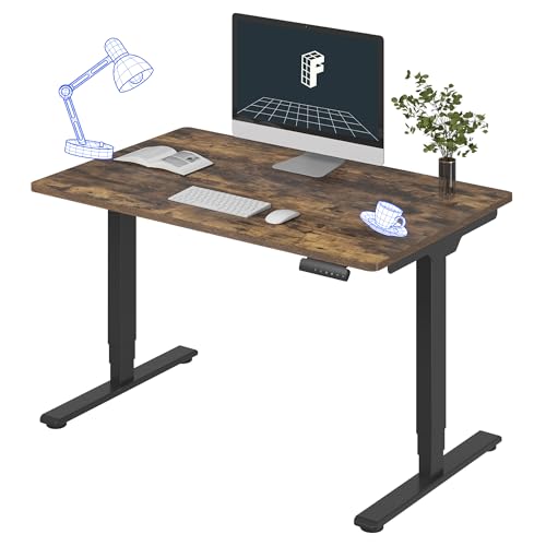 Image of Stand Up Desk 3 Stages Dual Motor Electric Standing Desk 48x30 Inch Whole-Piece Board Height Adjustable Desk Electric Sit Stand Desk(Black Frame + Special Walnut Desktop, 2 Packages)