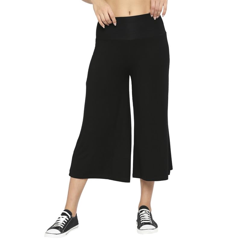 Image of Women's Viscose Calf-Length Palazzo Pants
