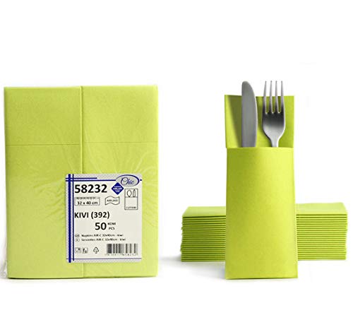 1250 Airlaid Besteckservietten Bestecktaschen kiwi