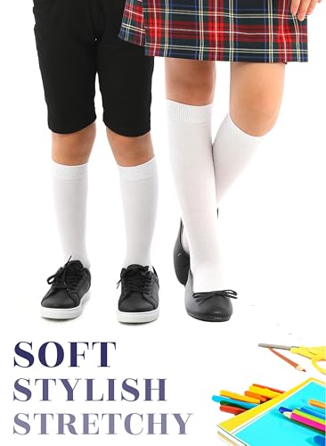 Image of Knee High Socks for Girls Boys Toddlers, Unisex Little Kids, Soft, Long School Uniform Socks 3-14 Years Old, 3 6 9 Pairs
