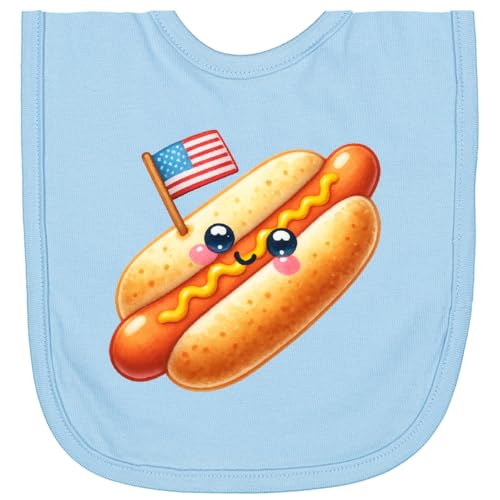 inktastic All-American Hot Dog Newborn Bib Light Blue 461d7