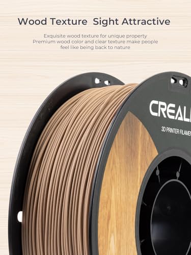 Image of Creality Wood Filament PLA, 3D Printer Filament 1.75 mm, Smooth Silk Texture, Toughness, 1kg(2.2lbs) /Spool Printing Filament, for All Printers (Wood)