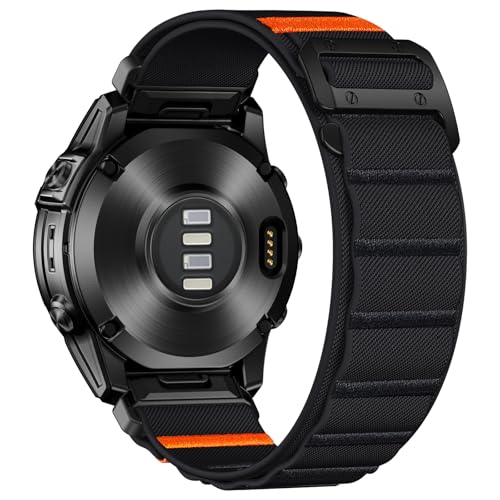 Image of Bandletic Compatible with Garmin Fenix 5x Watch Band - 26mm Quick Fit Soft Sport Bands with G-Hook for Fenix 8 51mm /7X 6X Pro /5X Plus /Instinct 2X Solar /Enduro /Quatix /Tactix /Epix Pro2 /D2 Bravo /Descent