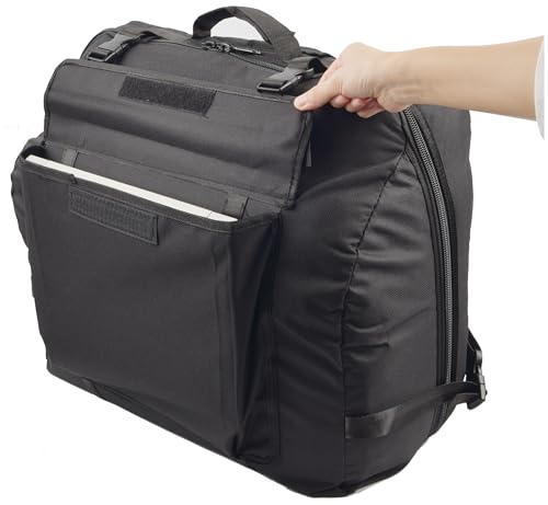 VAOLOAV Akkordeon Tasche für 120 Bässe Standard Leichte Soft Gig Bag mit Verstellbaren Riemen Zusatzfächern Weichschutztasche Maße 53 × 44 × 26 cm (20,9 × 17,3 × 10,2 Zoll) Schwarz