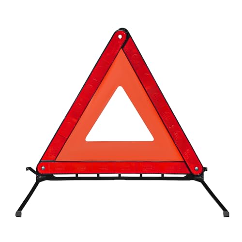 MTRPS Reflective Warning Triangle, Foldable Emergency Warning Frame Triangle with Storage Case, Roadside Hazard Sign Safety Reflector for Auto Breakdown, Car Accessories