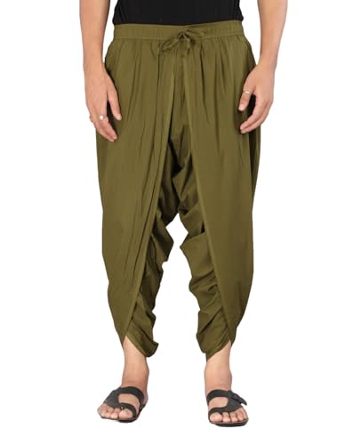 Image of Urali Men's Solid 100% Cotton Dhoti Pants - D100A