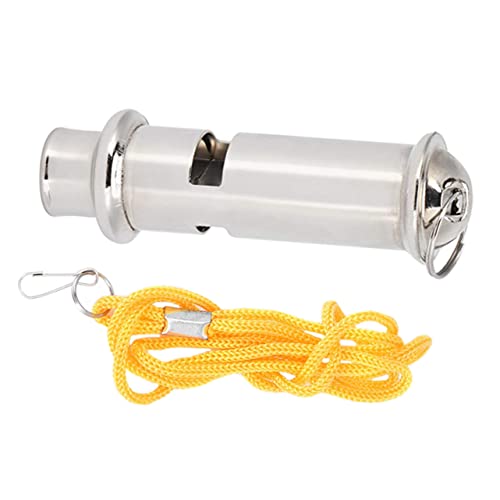 ifundom 3Pcs Bird Training Whistle Stainless Steel Emergency Whistle for Outdoor Use Loud and Sound for Pet Training and Survival Situations Silver and Yellow