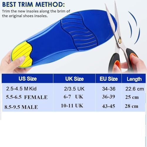 Image of Shoe Insoles High Heel Grips Cushions Insoles Sponge Shoes Pads for Loose Shoes, Metatarsal or Arch Pain Feet Sore Relief Foot Care Protectors Women 4.5-9.5 Blue