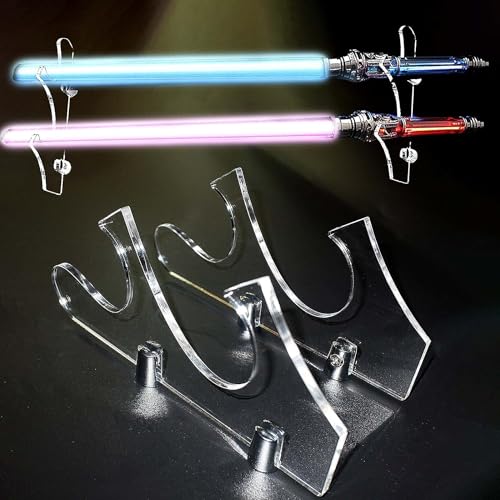 AthlChamp Lichtschwerthalter Wandhalterung, Lichtschwertständer Wanddisplay, Acryl Lichtschwertständer Wanddisplay, Passend für Schwert und Lichtschwert Display (Transparent)