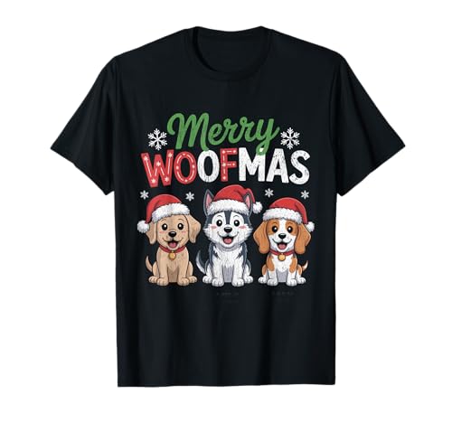 Merry Woofmas Pull de Noël Moche Chien drôle T-Shirt