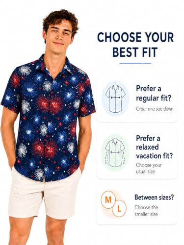 Image of Yoimira Hawaiian Shirts for Men, Print Mens Casual Short Sleeve Button Down Shirts Floral Aloha Beach Shirt