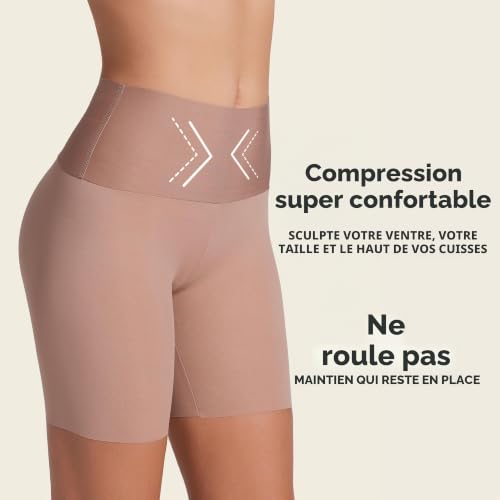 Leonisa Boxer Aspect Invisible avec Gaine Antidérapante - Shorty Femme Anti Frottement de Cuisse – vue 2