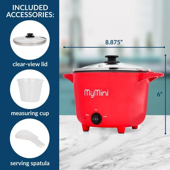 Olla Eléctrica Multiusos MyMini, 32 oz, 260 W, 3 Ajustes, Rojo miniatura 3