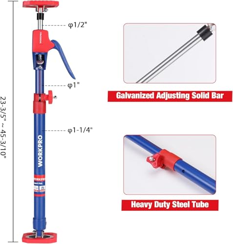 Image of WORKPRO Cabinet Jacks, 23-5 /8 inch to 45-1 /4 inch Adjustable Support Pole, 4-Pack