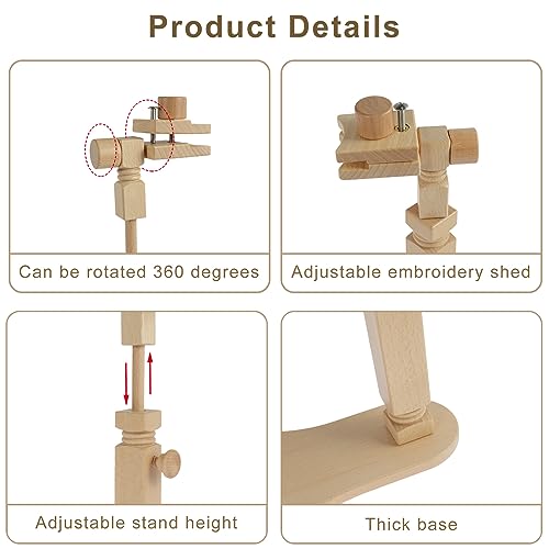 Soporte de aro de bordado para evitar dolor de cuello con rotación ajustable 360° 4