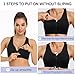 Women's Zip Front Sports Bra - Wireless, Padded, Post-Surgery, Racerback, Workout & Yoga Bra Top 2 Pack