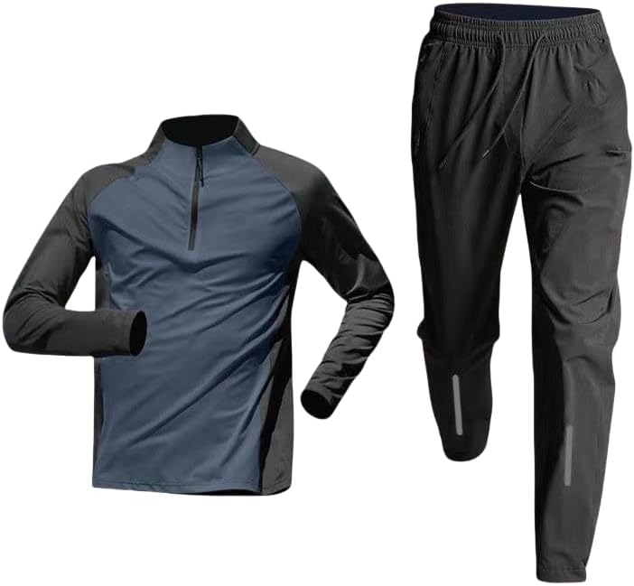 Men'S Athletic Suit Lightweight Zip-Up Top And Jogging Pants For Fitness, Running And Outdoor Sports