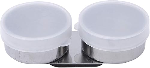 Paleta de tazón, tazones de doble gota, tazas de paleta de boca grande con tapas y clip, de acero inoxidable, doble gota, paleta, paleta de pintura