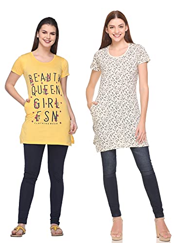 Image of In Love Women's Plus Size Cotton Printed T-Shirt with Pocket - Combo Pack of 2