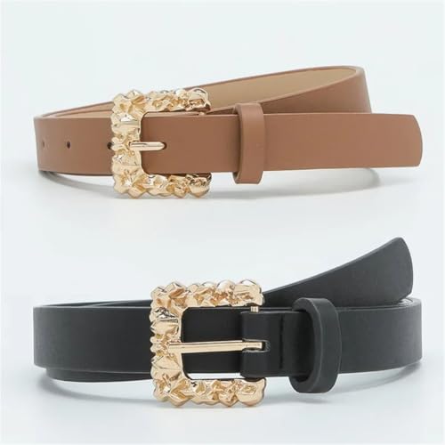 Rfmfkkg Pu Leather Belt For Women Square Geometric Pin Buckle Candy Belts For Jeans Simple Vintage Female Waistband3