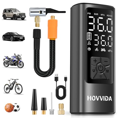 HOVVIDA Tire Inflator Portable Air Compressor, Bike Pump, Air...